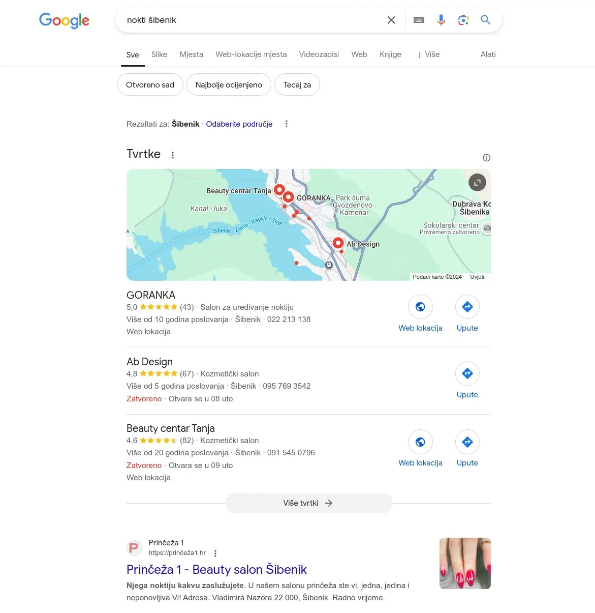 google search results for nokti sibenik keyword